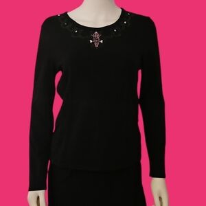 3/$30 Vtg MARY KAY Rhinestone Heart Jewel Embellished T-shirt Size Medium